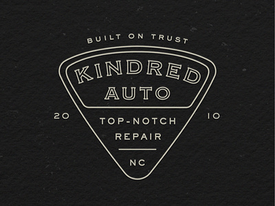 KINDRED AUTO — Badge auto auto shop branding identity lettering lock up logo type typography vintage