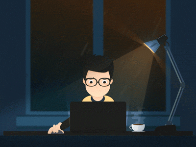 Fear Nothing! The Deadline are tights! adorable animated character deadline night rainy storm