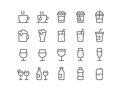 Drinks icons design drink icon icons perfect pixel simple svg type web