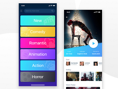 Movie App app design interaction movie online movie ui ux watch movies