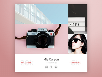 User Profile dailyui photography profile ui user