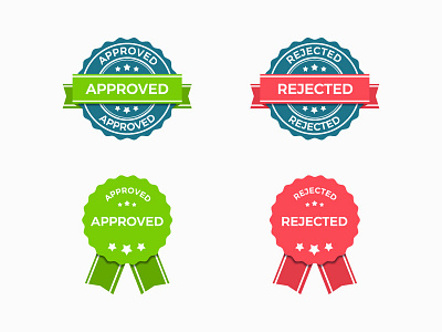 Approved And Rejected Stamps ai badge eps free freebie label stamps vector