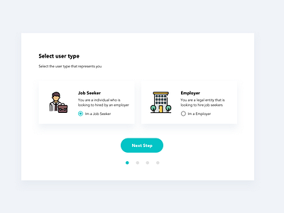 Select User Type employer jobseeker ui user ux