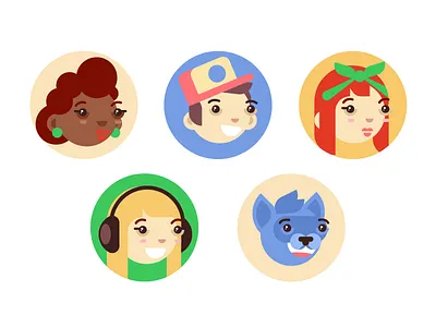 User pics available avatar bright cat fun mobile music people picture ui user ux