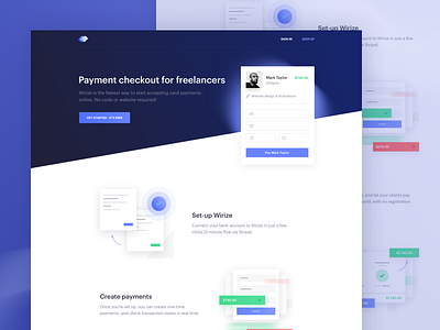 Wirize freelancers landing payments stripe