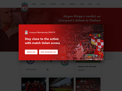 Daily UI challenge #016 - Pop-Up/Overlay dailyui liverpool overlay popup ui ux