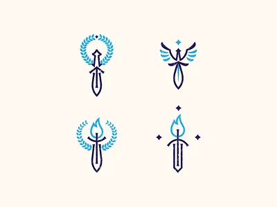Unity vs. Division badge balance division flame formal laurel logo retro sword symmetry unity