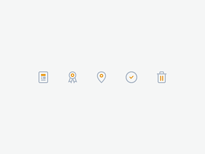 Some little icons - Pactio check clean icon icons location medal news pactio palette trash ui ux