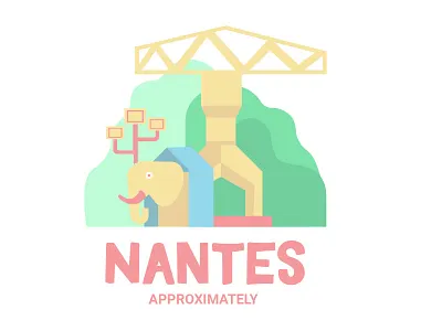 Nantes approximately project ai city elephant graphic illustrator nantes tital vector