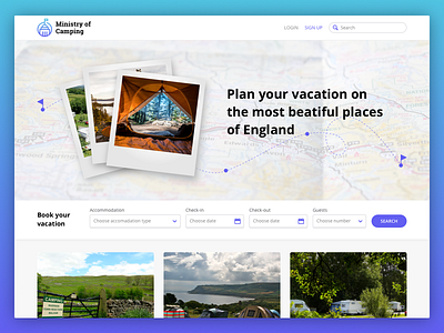 Home accommodation amenities camping filters landing search tourism travel vacation