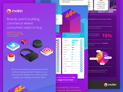 Survey Results Infographic api colourful ecommerce gradient isometric marketing moltin product web