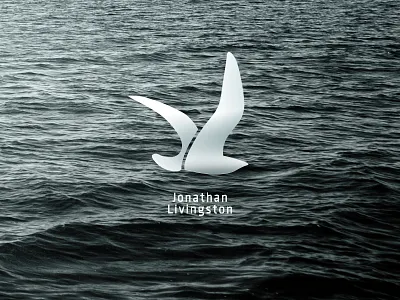 JONATHAN LIVINGSTON bach brand branding design emblem goubine graphic icon identity jonathan livingston logo logotype mark sea seagull story symbol