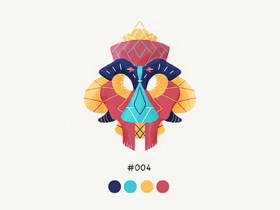 Masked Four color design illustration mask