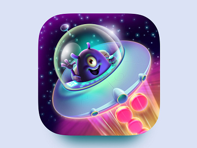 Dropa icon alien artua character design game art game design icon icon design illustration ios app ufo