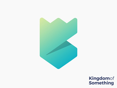 Kingdom of Something logo concept crown k shield growth secure medieval illustration kk badge king studio design mark brand icon monogram creative art production creative animation ribbon crest lines security royal royalty tower castle bulding