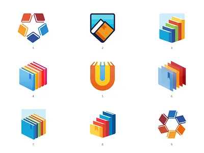 School Logos badge book collage badge educate education identity logo mark read school star university