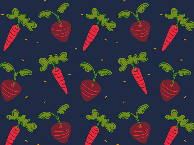 fall beets carrots farm illustration pattern seeds vegetables