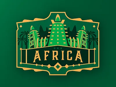 Africa Badge Design africa badge drawing esport gaming illustration mali mascot medieval palmtree sportslogo vector
