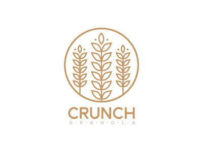 Crunch brown crunch granola logo tan wheat