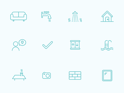 Apartment block - Icons building home house icons lines neighborhood vector