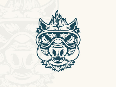 Wild Boar with Scuba mask animal boar design hardcore illustration masculine wild