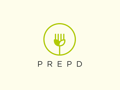 PREPD Healthy Food brand food fork health healthy icon leaf logo natural plant plate preparation