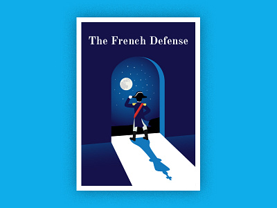 The French Defense chess napoleon silhouette