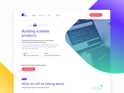 Landing D-Day branding clean landing ui ux web