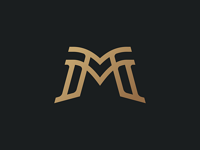 M Logo atha design gold icon logo luxury m
