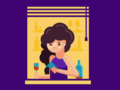 Sad girl alcohol boyfriend candle character girl mobile relationship sad tears window wine woman