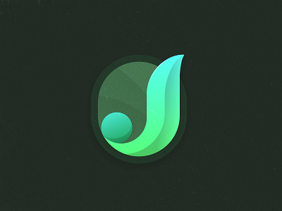 J Monogram w/ Badge badge cyan green letter logo monogram teal turquoise
