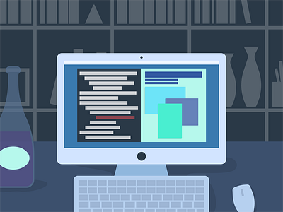 Coding Blog Graphic computer css desk illustration wine