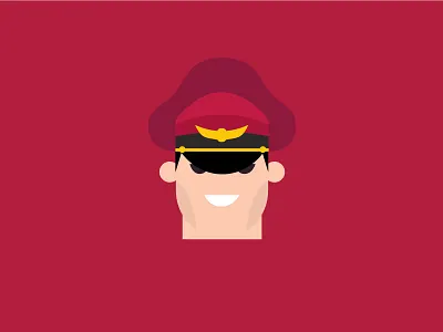No.12 – M.Bison character design cute flat colour illustration m.bison product designer typography red retro street fighter vector
