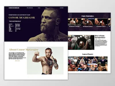 Conor McGregor website art direction conor mcgregor design interface design ufc user experience visual design