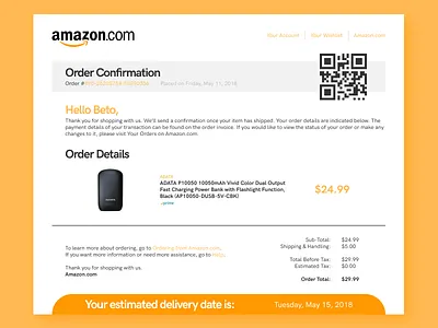 DailyUI #017 Email Receipt dailyui email receipt