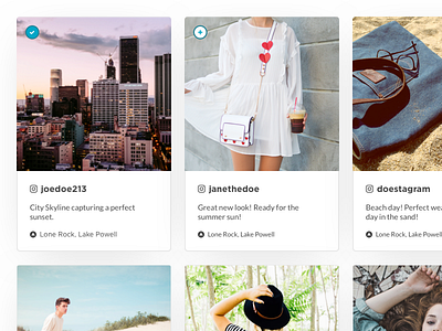 New Cards for a Social Media Project asset card image instagram media social tile