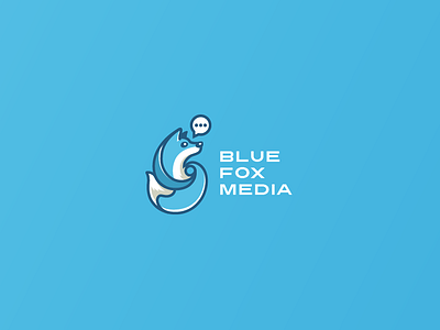 Blue Fox Media animal blue dog fox illustration logo media star wolf