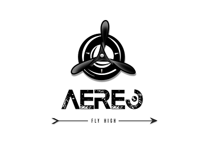 Aereo aereo blackwhite fly logo plane