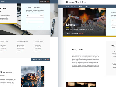 Thompson, Meier & King arrow button cta hero icon law practice video website