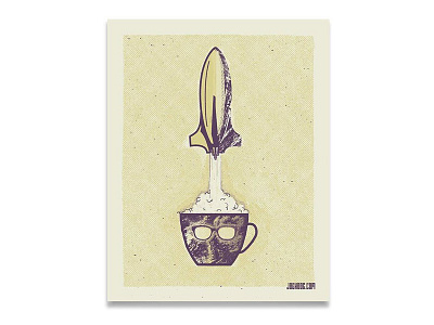 Print for Sale airplane caffeine coffee plane print printmaking screen print space