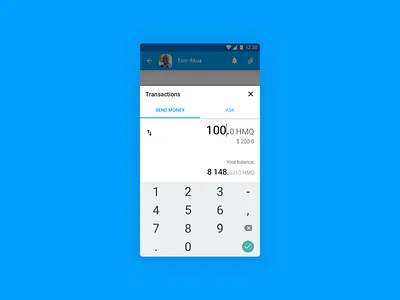Sending money via Chat chat humaniq money transaction
