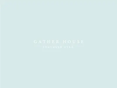 Gather House blue crossbar gather house logo serif southern southern utah utah