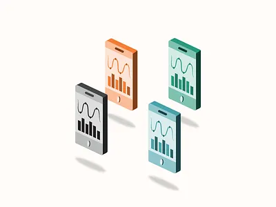 Icon/illustration Exploration in our Brand Colors icon mobile perspective spot illustration