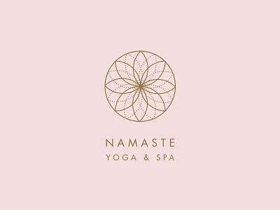 Namaste Logo brand identity illustration logo mandala namaste spa typography yoga