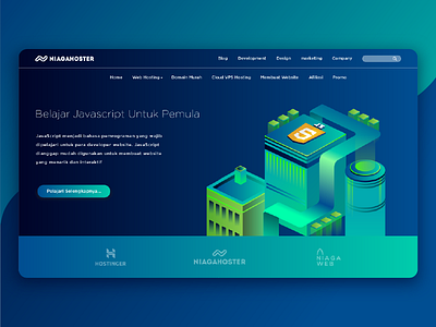 Belajar Javascript untuk Pemula green homepage illustration isometric javascript landingpage learn ui website