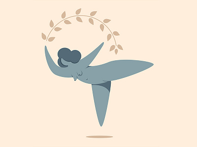 Half Moon figure flat nature pose vector women yoga