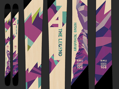 A-Basin Custom Ski Graphic geometric purple ski graphics skis snow sports topsheet winter winter sports mountains
