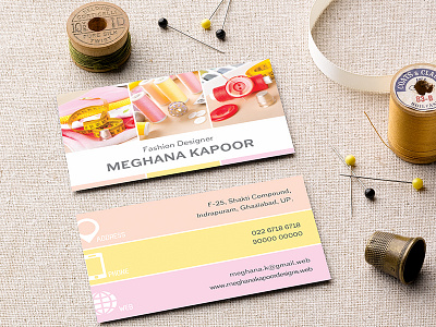 Fashion Designers Business Card business card details fashion designer icons identity mock up pastel stationery visiting card