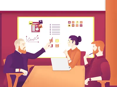 Business Team Meeting apps business collaboration discussion homepage icon illustration meeting people project service team