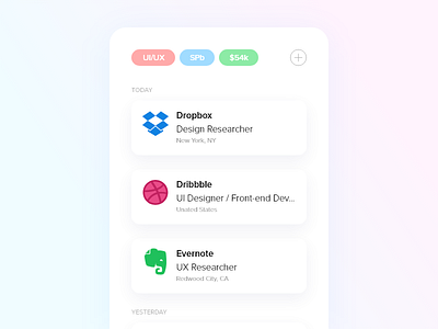 Daily UI #050 dailyui job listing ui